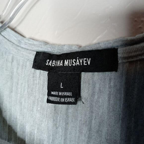 Sabina Musayev Gray Pleated Tee - Picture 2 of 5